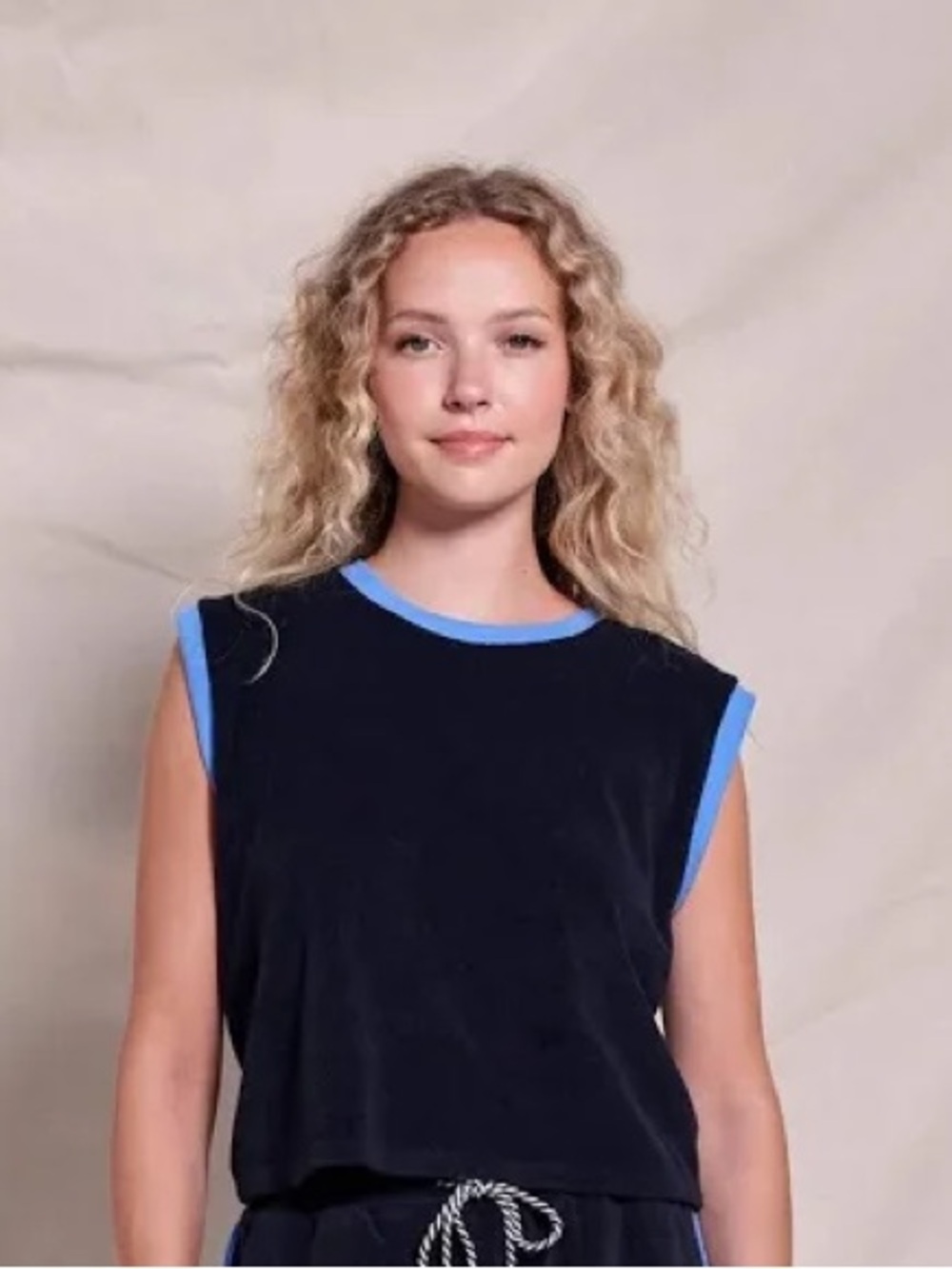 NWT Sundry Loop Terry Tank Dark Navy and Blue
